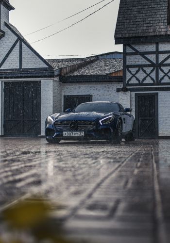 Mercedes-AMG, sports car, rain Wallpaper 1668x2388