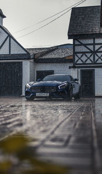 Mercedes-AMG, sports car, rain Wallpaper 600x1024