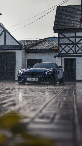Mercedes-AMG, sports car, rain Wallpaper 640x1136