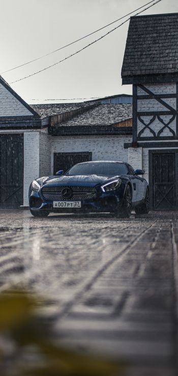 Mercedes-AMG, sports car, rain Wallpaper 1080x2280