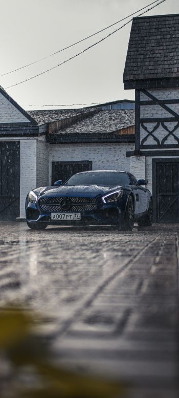 Mercedes-AMG, sports car, rain Wallpaper 1440x3200