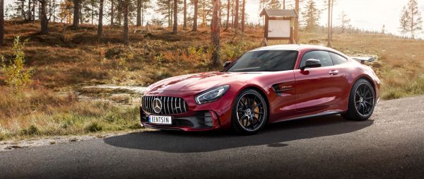 Mercedes-AMG GT, sports car, road Wallpaper 2560x1080