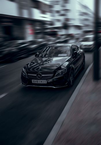Mercedes, black, speed Wallpaper 1640x2360