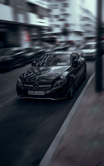 Mercedes, black, speed Wallpaper 800x1280