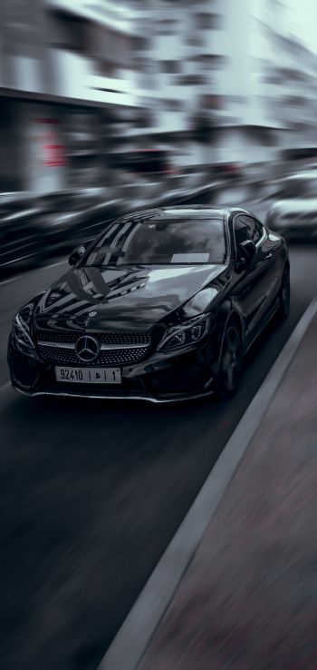 Mercedes, black, speed Wallpaper 1440x3040
