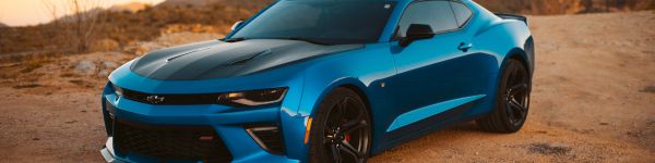 Обои 1590x400 Chevrolet Camaro, спортивная машина, мустанг