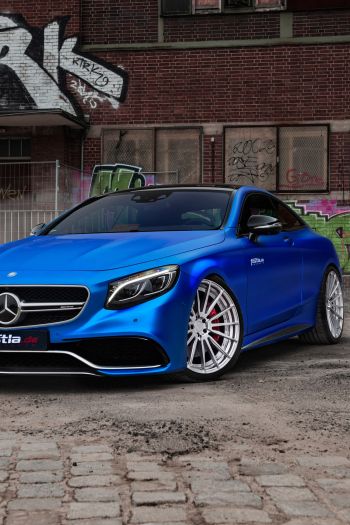Mercedes-AMG, sports car, blue Wallpaper 640x960