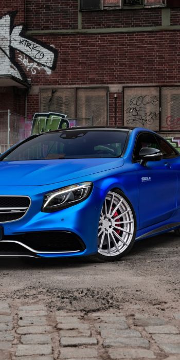 Mercedes-AMG, sports car, blue Wallpaper 720x1440