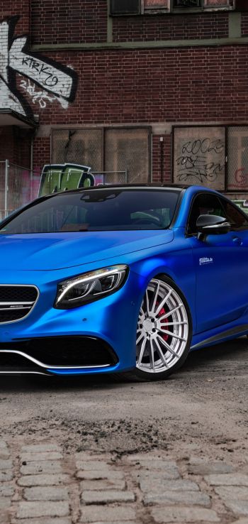 Обои 720x1520 Mercedes-AMG, спортивная машина, синий