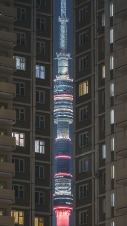 Ostankino TV Tower, Moscow, Russia Wallpaper 640x1136