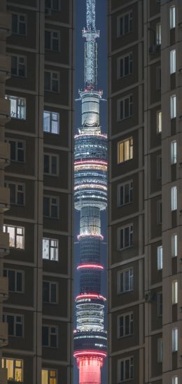 Ostankino TV Tower, Moscow, Russia Wallpaper 1440x3040