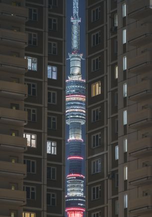 Ostankino TV Tower, Moscow, Russia Wallpaper 1668x2388