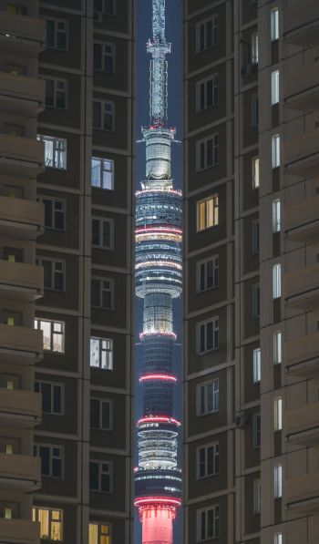 Ostankino TV Tower, Moscow, Russia Wallpaper 600x1024