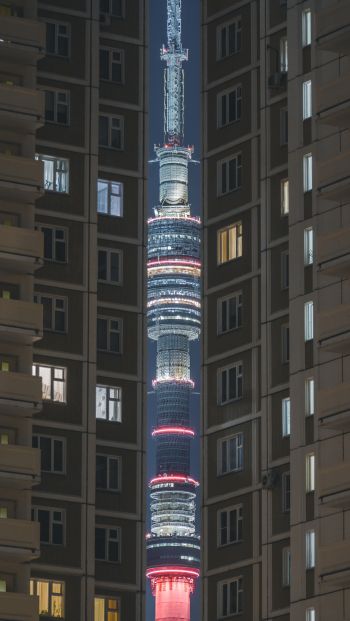 Ostankino TV Tower, Moscow, Russia Wallpaper 640x1136