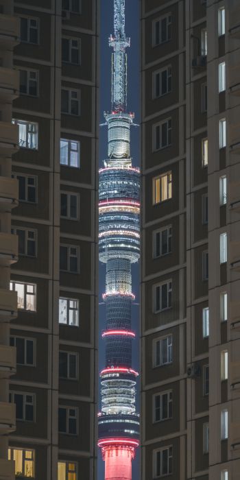 Ostankino TV Tower, Moscow, Russia Wallpaper 720x1440
