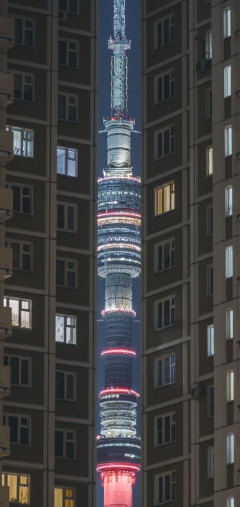 Ostankino TV Tower, Moscow, Russia Wallpaper 720x1520