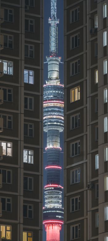 Ostankino TV Tower, Moscow, Russia Wallpaper 720x1600