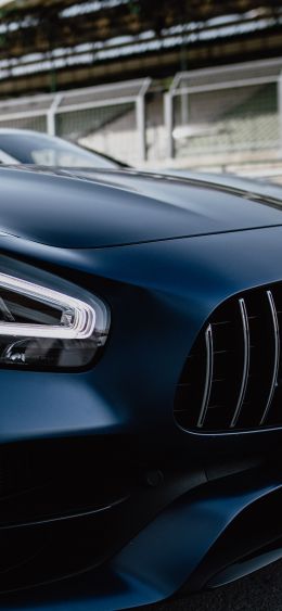 Mercedes-AMG GT, sports car, black Wallpaper 1080x2340