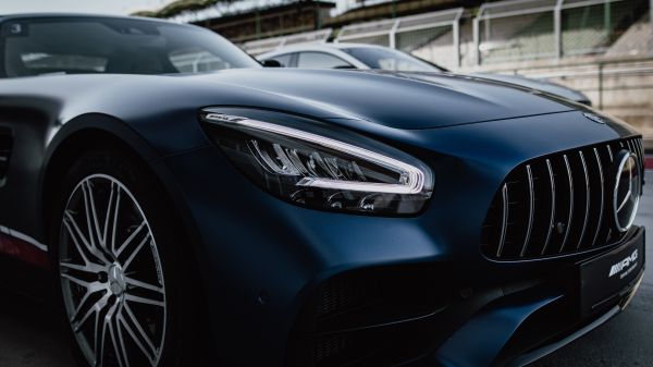 Mercedes-AMG GT, sports car, black Wallpaper 1920x1080