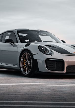 Porsche 911 GT2 RS, sports car, gray Wallpaper 1640x2360