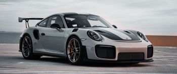 Обои 2560x1080 Porsche 911 GT2 RS, спортивная машина, серый