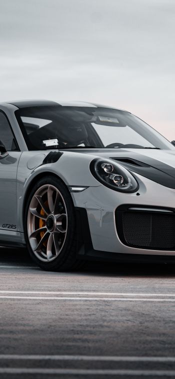 Porsche 911 GT2 RS, sports car, gray Wallpaper 1080x2340
