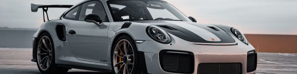 Обои 1590x400 Porsche 911 GT2 RS, спортивная машина, серый