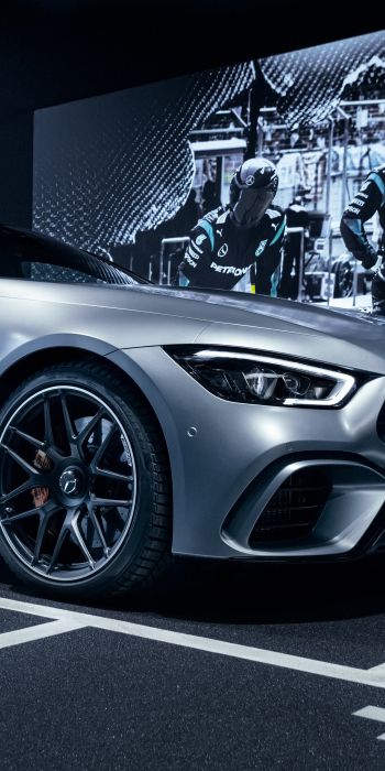 Mercedes-AMG, sports car, gray Wallpaper 720x1440