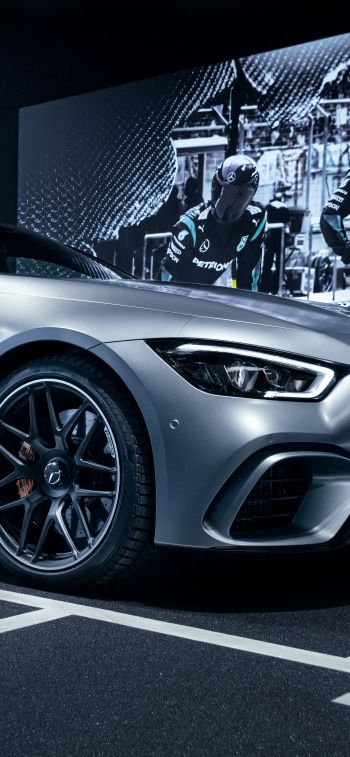 Mercedes-AMG, sports car, gray Wallpaper 1125x2436