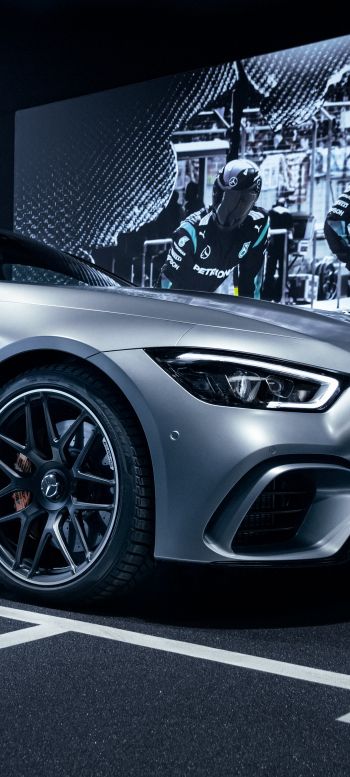 Mercedes-AMG, sports car, gray Wallpaper 1080x2400
