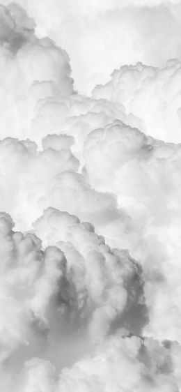 cumulus, black and white Wallpaper 1170x2532