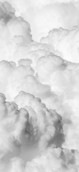 cumulus, black and white Wallpaper 1080x2340