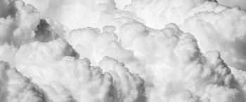 cumulus, black and white Wallpaper 3440x1440