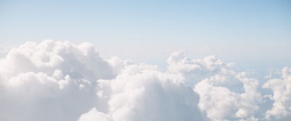 cumulus, sky, white Wallpaper 3440x1440