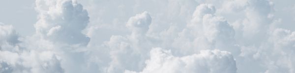 cumulus, sky, white Wallpaper 1590x400