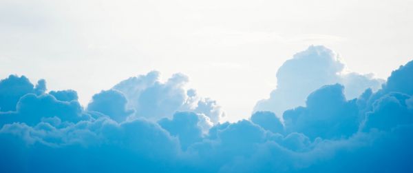 cumulus, sky, blue Wallpaper 3440x1440