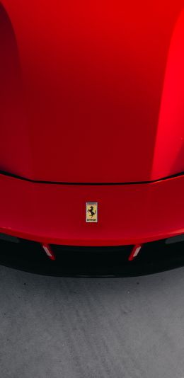 red ferrari, sports car Wallpaper 1440x2960