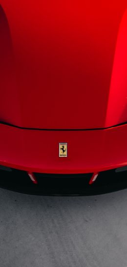 red ferrari, sports car Wallpaper 1080x2280