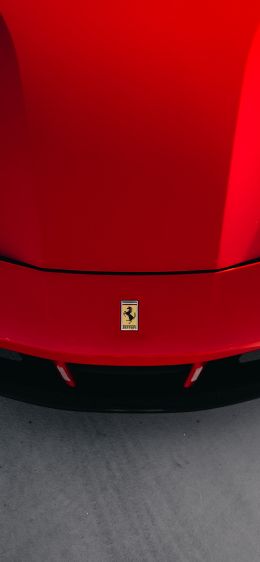 Обои 1284x2778 красный Ferrari, спортивная машина