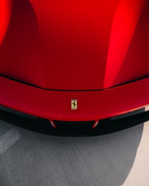 red ferrari, sports car Wallpaper 3379x4224