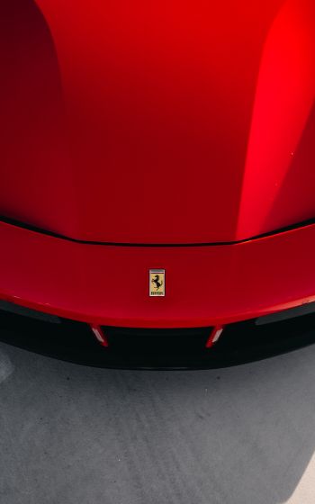 Обои 1600x2560 красный Ferrari, спортивная машина