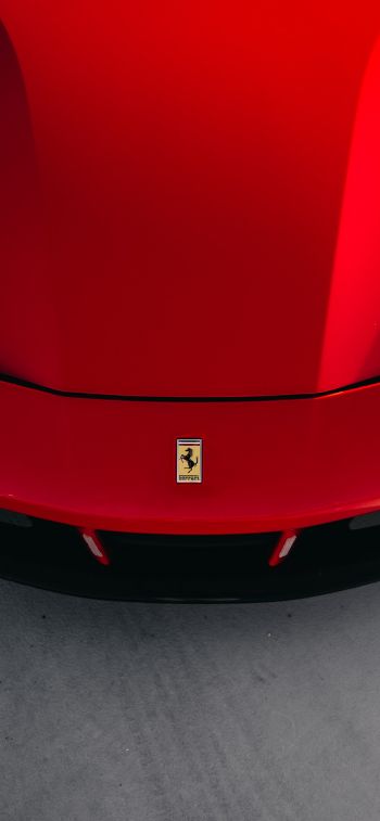Обои 828x1792 красный Ferrari, спортивная машина