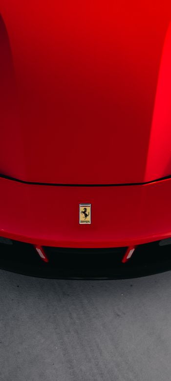 Обои 1080x2400 красный Ferrari, спортивная машина
