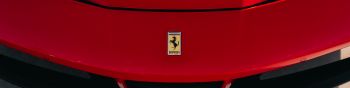 Обои 1590x400 красный Ferrari, спортивная машина