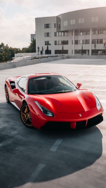 Красный Ferrari обои на телефон высокого качества 1080x1920, скачать  вертикальные картинки на заставку