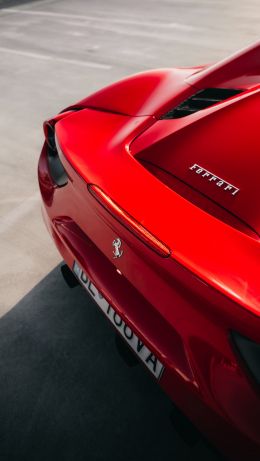 Обои 640x1136 красный Ferrari, спортивная машина