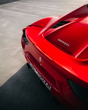 red ferrari, sports car Wallpaper 4130x5163