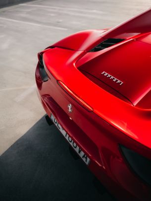 red ferrari, sports car Wallpaper 1668x2224