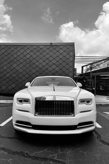 Rolls-Royce, black and white Wallpaper 640x960
