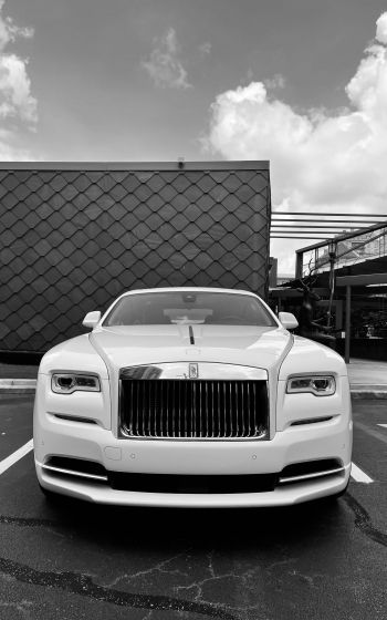 Rolls-Royce, black and white Wallpaper 1600x2560